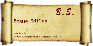 Bogya Sára névjegykártya