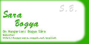 sara bogya business card
