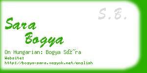 sara bogya business card